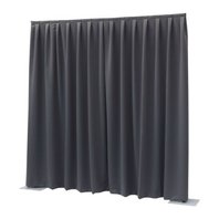 Showtec P&D curtain Dimout 300(h)x300cm(w) Pleated, Dark grey