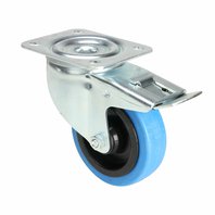 Adam Hall 37034 - Swivel Castor 100 mm with blue Wheel and Brake